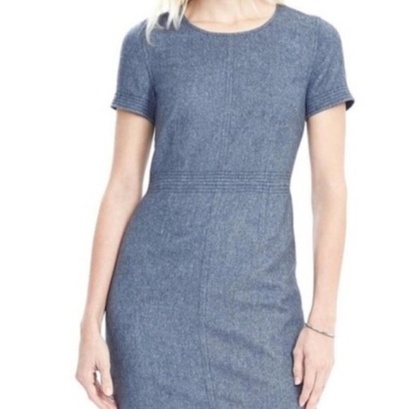 Banana Republic Blue Wool Dress 6P - Picture 1 of 7